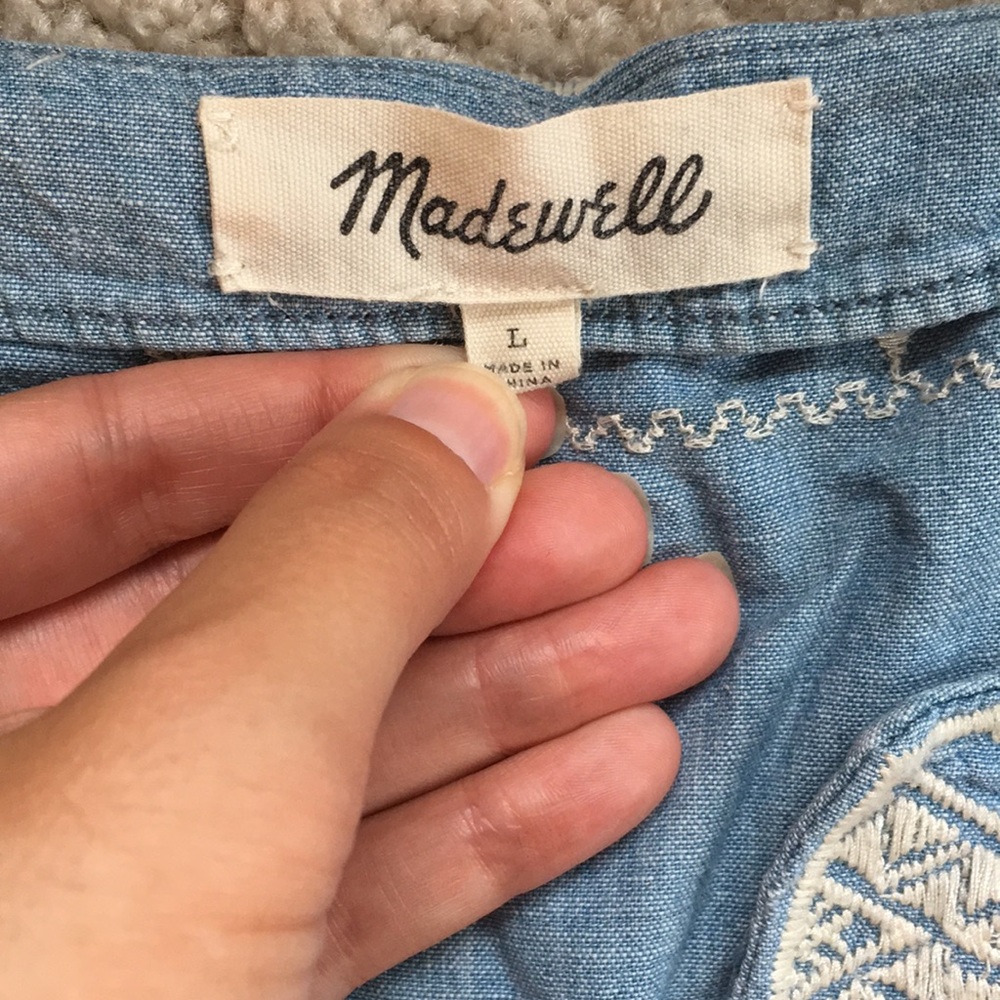 Madewell Blue and White Embroidered Dress - Picture 6 of 9